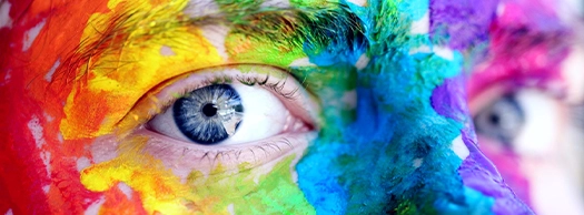 colorful illustrated image of a human eyes